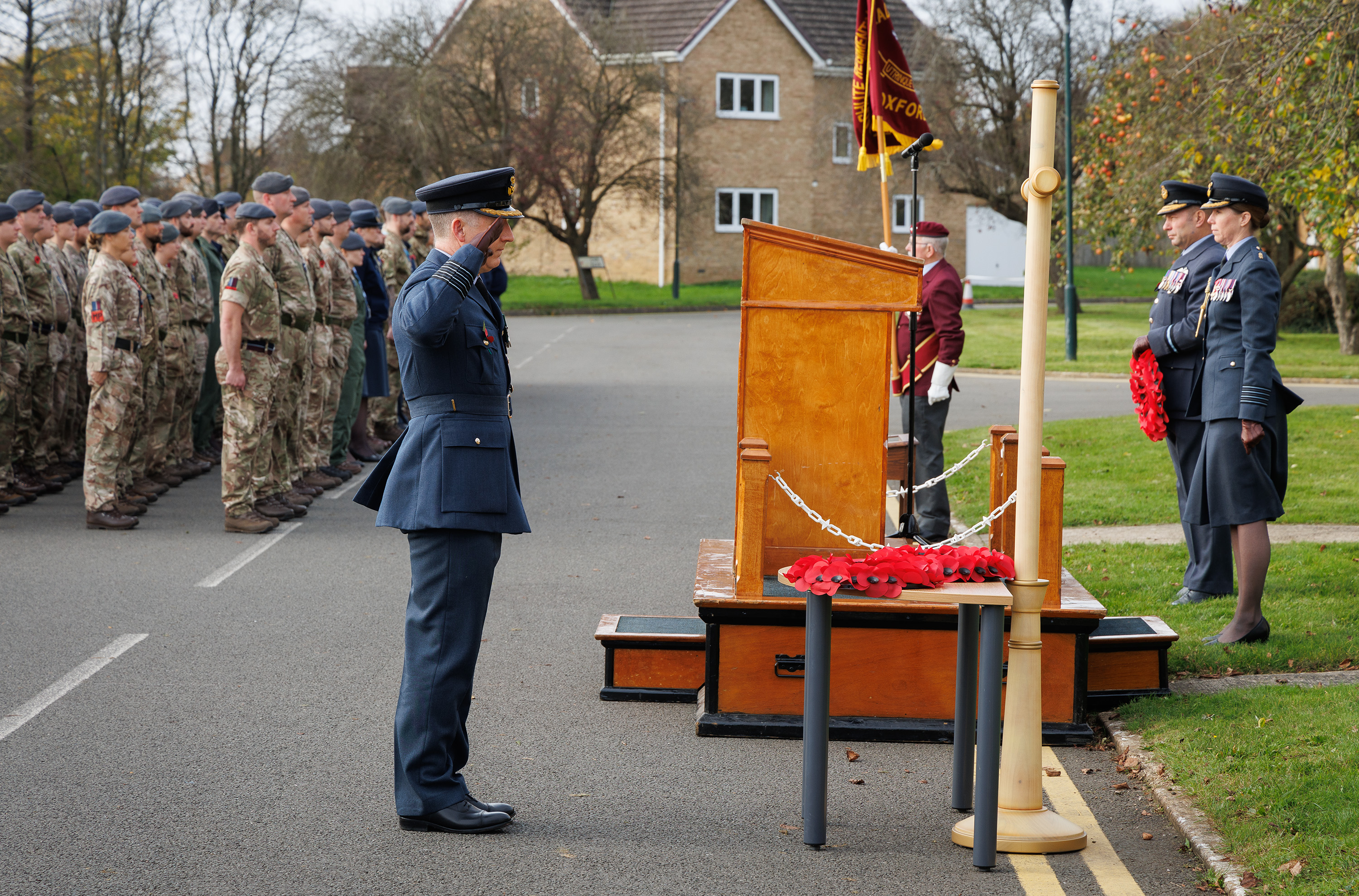 Photo: Commander Air Wing, Group Captain McIntyre - Act of Remembrance - RAF Brize Norton
